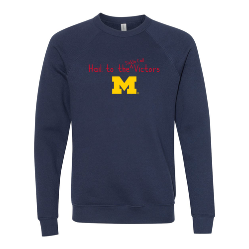 Mens/Unisex Bella Canvas Soft Sponge Fleece Raglan Sweatshirt -- Navy