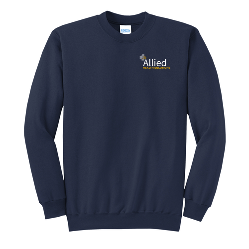 Embroidered Port and Company Classic Crewneck Sweatshirt -- Navy