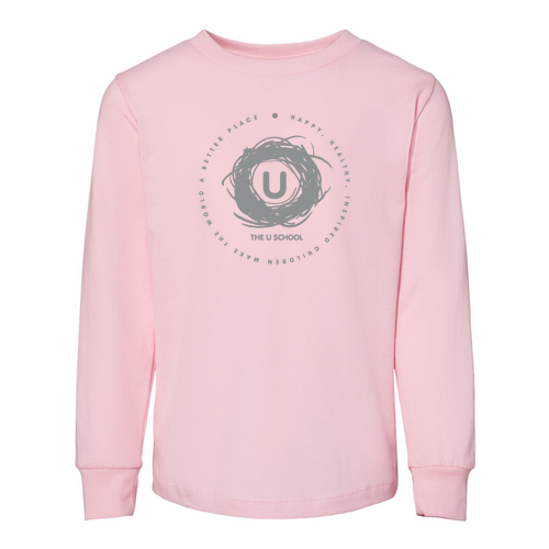 Toddler Bella Canvas Jersey Long Sleeve Tee -- Pink