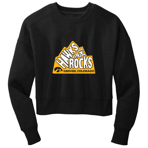 District Women's Perfect Weight Fleece Cropped Crew -- Jet Black