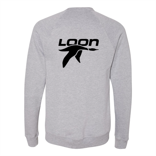 Loon Logo 2 Black Ink -- Crewneck Sweatshirt Athletic Heather