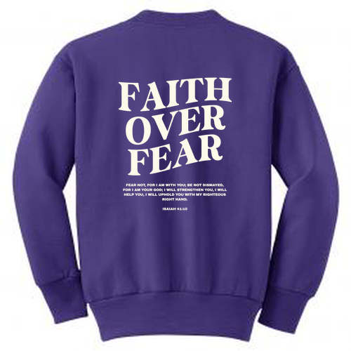 Youth Port & Co Core Fleece Crewneck Sweatshirt -- Purple