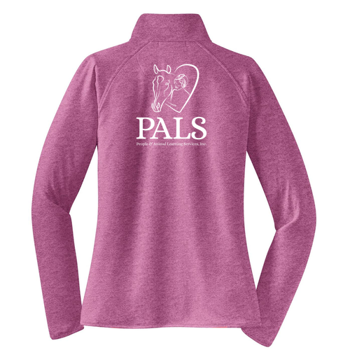 Sport Tek Ladies Sport Wick Stretch Half Zip Pullover -- Pink Rush Heather