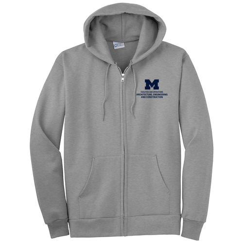 Port and Company Tall Ultimate Full-Zip Hooded Sweatshirt -- Athletic Heather, $42