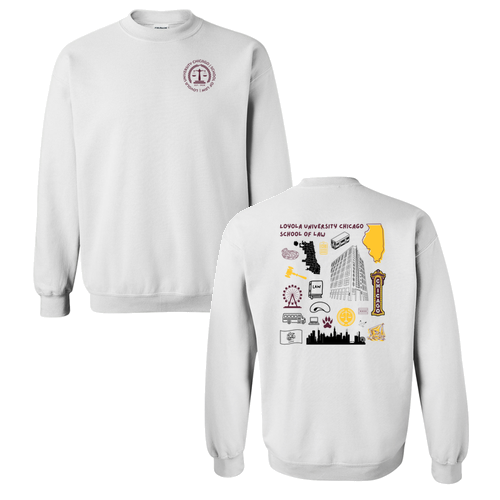 Chicago collage Crewneck Sweatshirt -- White