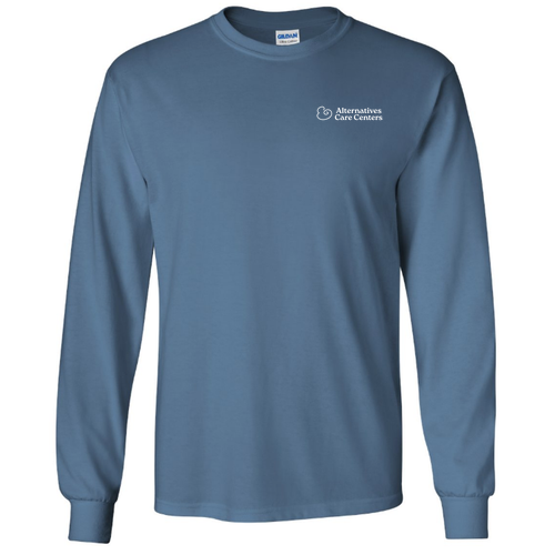 Gildan Ultra Cotton Longsleeve Basic T-Shirt -- Indigo Blue