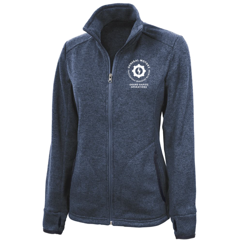 Charles River Ladies Heathered Fleece Jacket -- Navy Heather