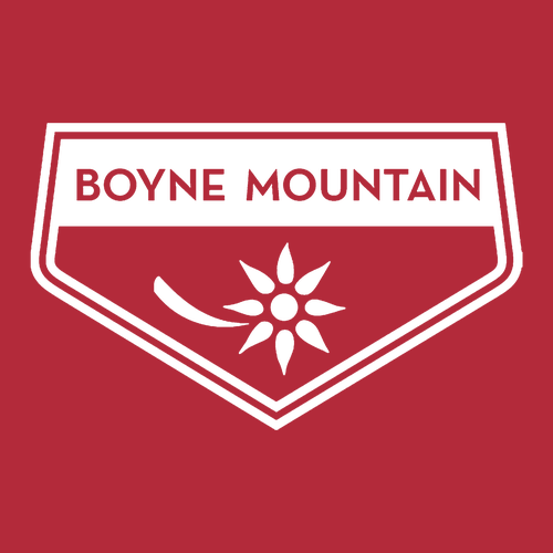 Boyne Mountain Logo 2 White Ink -- Short Sleeve Red