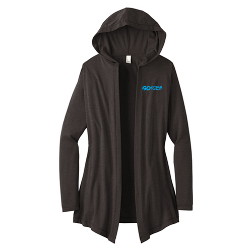 District Womens Perfect Tri Hooded Cardigan -- Black Frost