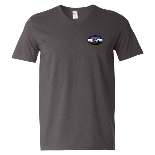Gildan Adult V-Neck T-Shirt -- Charcoal