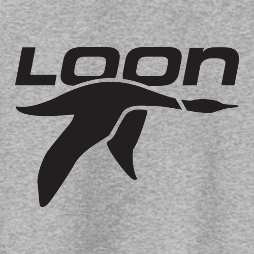 Loon Logo 1 Black Ink -- Crewneck Sweatshirt Athletic Heather