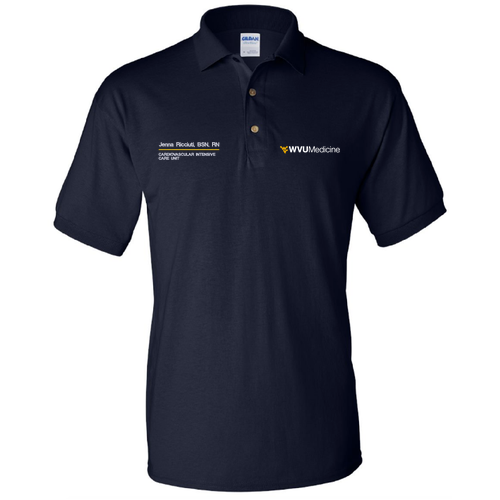 Embroidered Gildan DryBlend Jersey Polo -- Navy