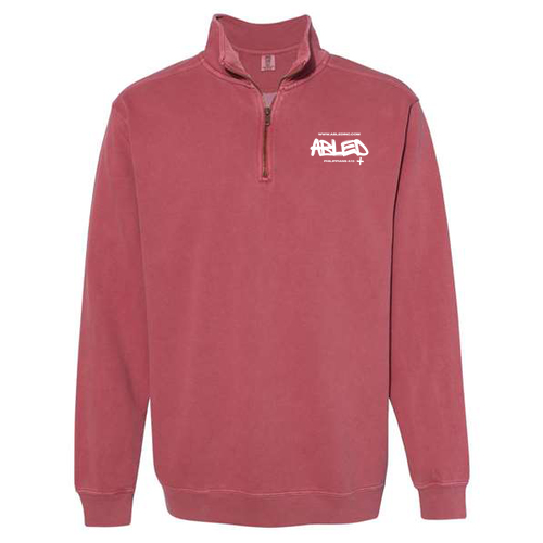 Comfort Colors Adult Quarter Zip Sweatshirt -- Crimson