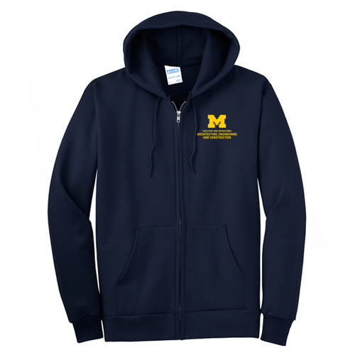 Port and Company Tall Ultimate Full-Zip Hooded Sweatshirt -- Navy, $42