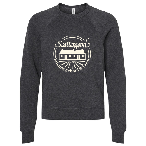 Bella Canvas Youth Sponge Fleece Raglan Sweatshirt -- Dark Grey Heather