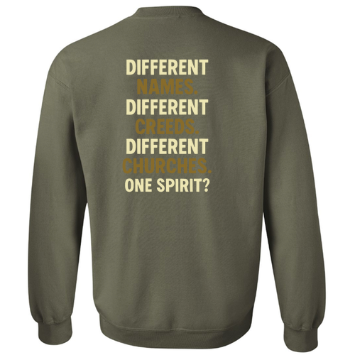 Divided Crewneck Sweater -- Military Green