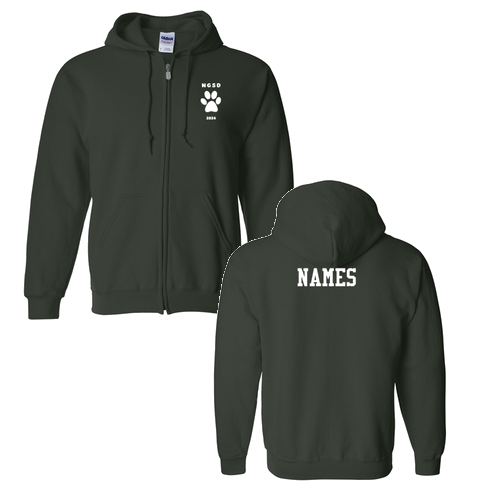 Gildan Full Zip Hooded Sweatshirt -- Forest Green