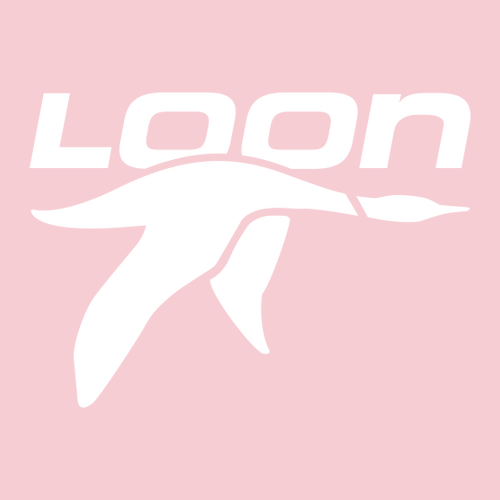 Loon Logo 1 White Ink -- Short Sleeve Light Pink