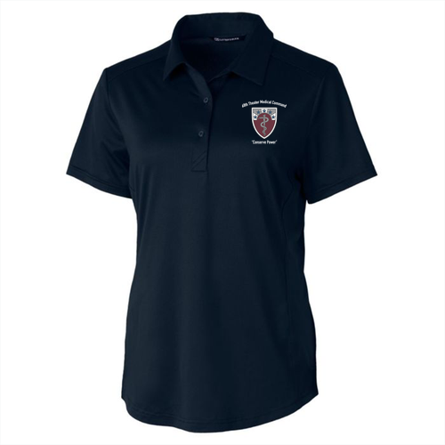 Cutter & Buck Prospect Textured Stretch Women's Short Sleeve Polo -- Navy Blue