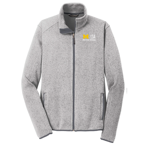 Mens/Unisex Port Authority Sweater Fleece Jacket -- Grey Heather