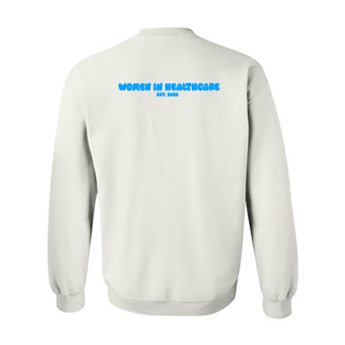 Blue WIH Gildan Heavy Blend Crew Neck Sweatshirt -- White