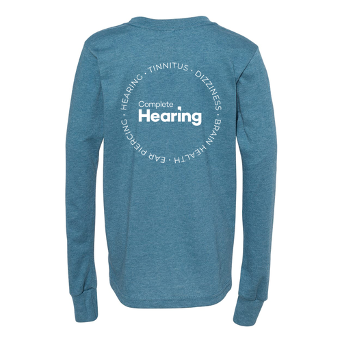 Youth Circle Logo Long Sleeve Tee- -- Heather Deep Teal