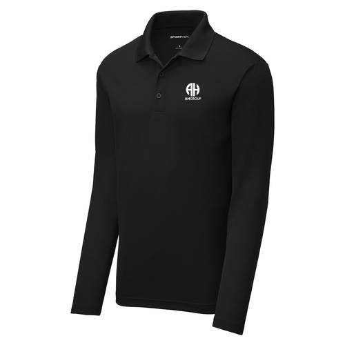 Sport-Tek PosiCharge RacerMesh Long Sleeve Polo -- Black