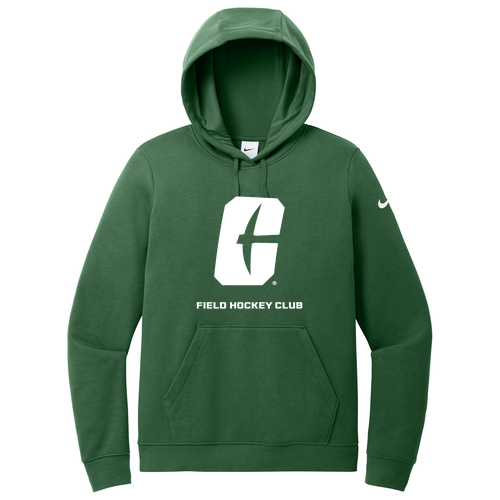 Nike Ladies Club Fleece Sleeve Swoosh Pullover Hoodie -- Gorge Green