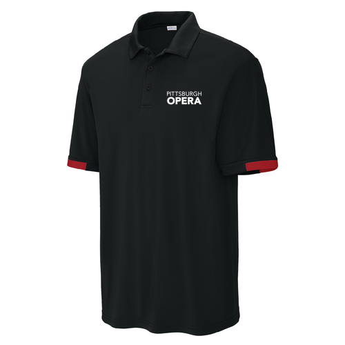 Sport-Tek Club Colorblock Polo -- Black / Deep Red