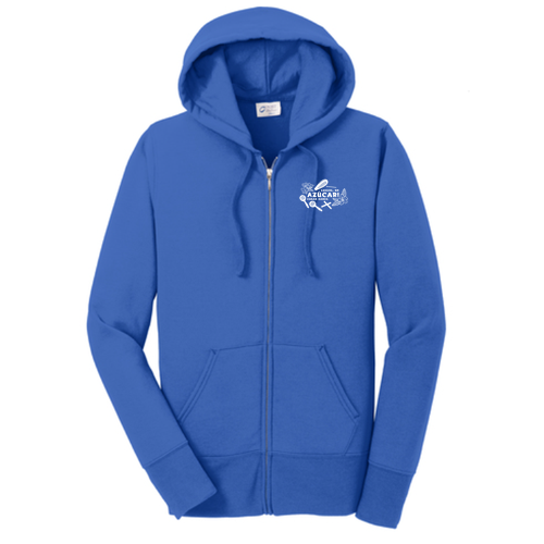 Ladies Fleece Full Zip Hooded Sweatshirt -- Royal