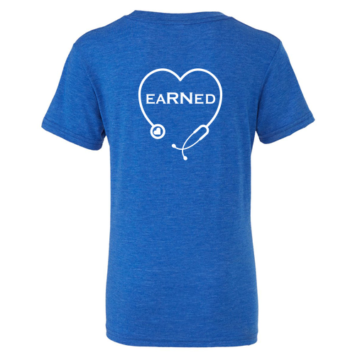 "Earned" Bella Canvas Triblend Short Sleeve T-Shirt -- Solid True Royal Triblend