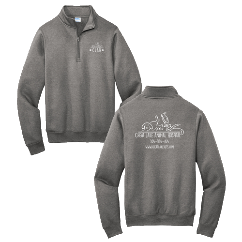 Port and Company Core Fleece Quarter-Zip Pullover Sweatshirt -- Graphite Heather