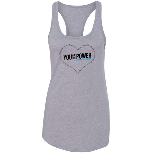 Heart Next Level Ladies Ideal Racerback Tank -- Heather Grey