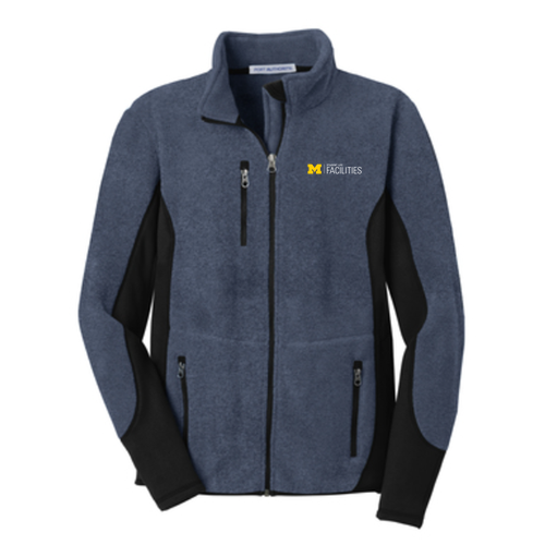 Port Authority R-Tek Pro Fleece Full Zip Jacket -- Navy Heather / Black