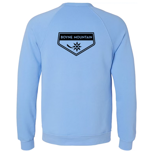 Boyne Mountain Logo 2 Black Ink -- Crewneck Sweatshirt Carolina Blue