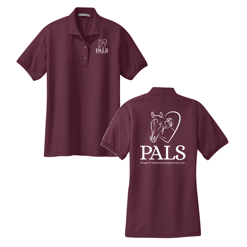 Port Authority Ladies Silk Touch Sport Shirt. -- Maroon