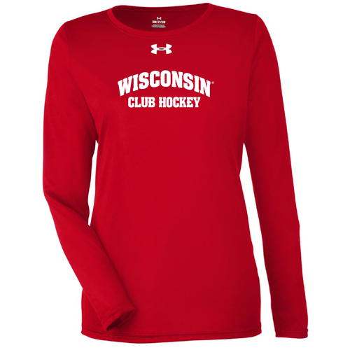 UW Club Hockey Under Armour Women's Tech Long Sleeve T-Shirt -- Red