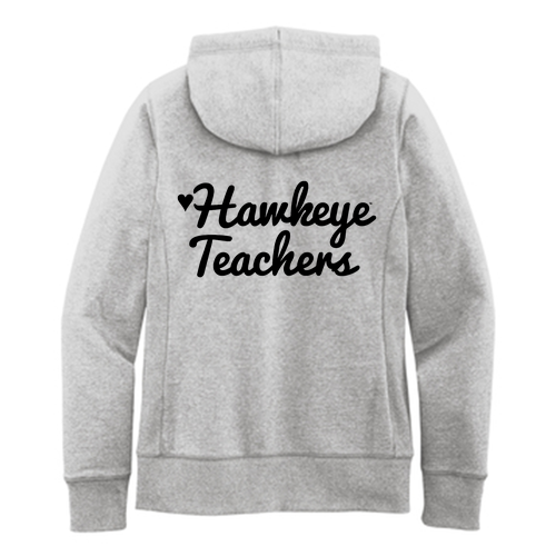 Hawkeye Teachers District Women's Re-Fleece Full-Zip Hoodie -- Light Heather Grey