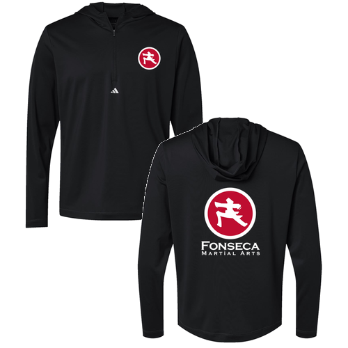 Adidas Lightweight Performance Quarter-Zip Hooded Pullover -- Black