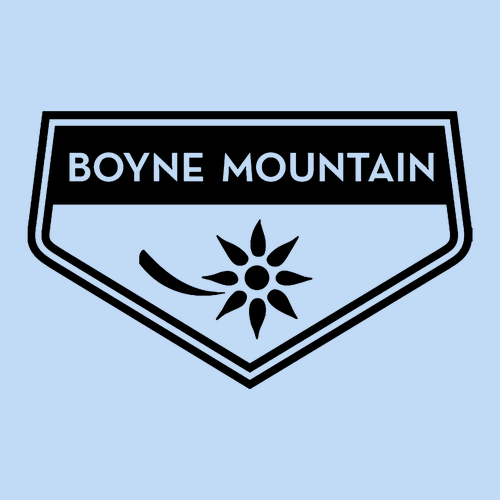 Boyne Mountain Logo 2 Black Ink -- short sleeve Light Blue
