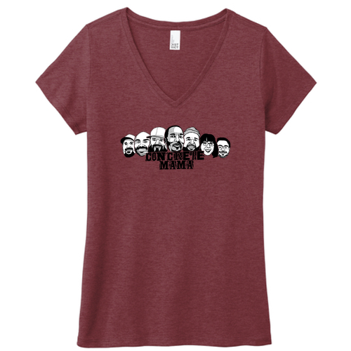 BW Faces District Made Ladies Perfect Tri V-Neck Tee -- Red Frost