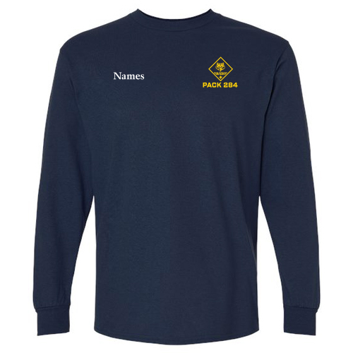 Gildan Ultra Cotton Longsleeve Basic T-Shirt -- Navy