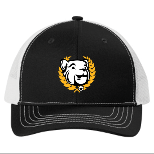 Port Authority Youth Snapback Trucker Cap -- Black / White