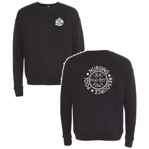 Bella Canvas Soft Drop Shoulder Fleece Crewneck -- Black