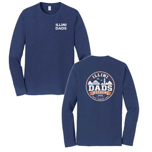 Illini Dads Long Sleeve Tee -- Team Navy