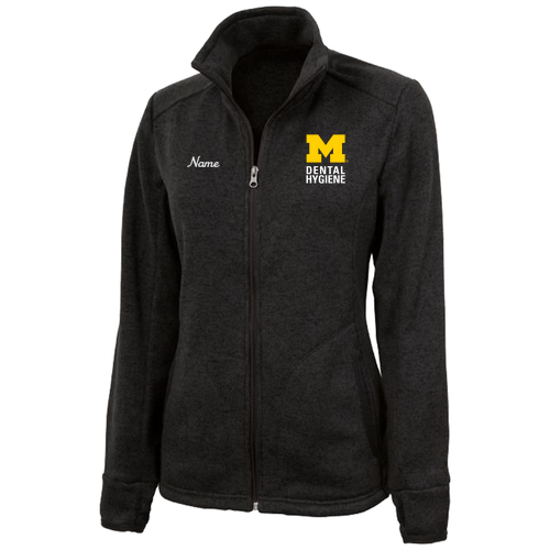 Ladies Charles River Heathered Fleece Jacket -- Black Heather