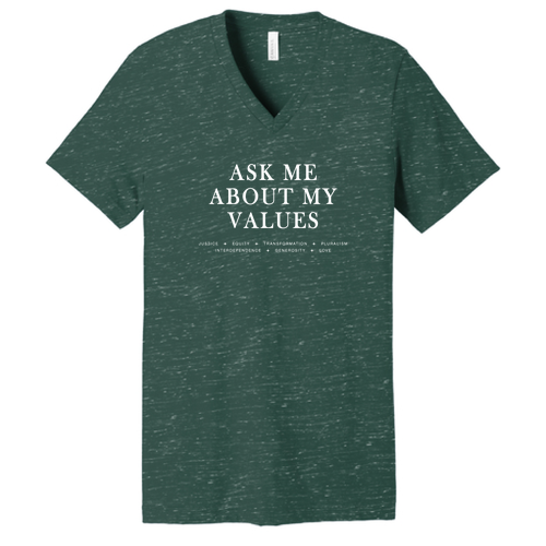 BELLA+CANVAS Unisex Textured Jersey V-Neck Tee -- Forest Marble