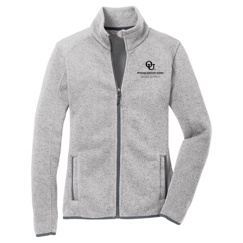 Port Authority Ladies Sweater Fleece Jacket -- Grey Heather