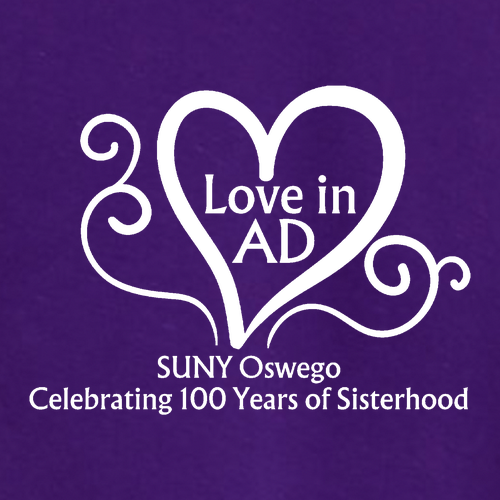 Love in AD Port & Company Long Sleeve Fan Favorite Tee -- Team Purple