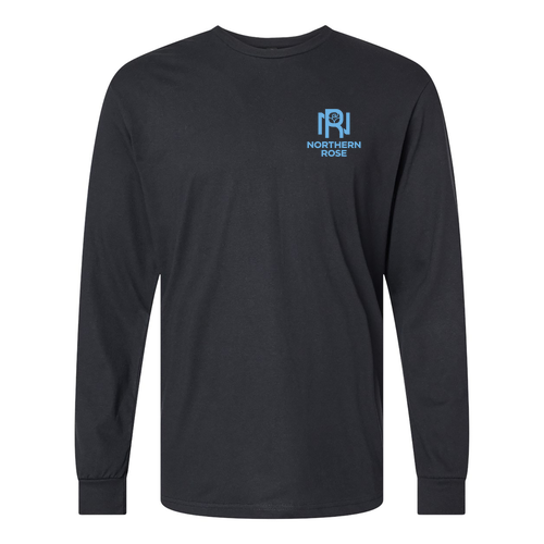 Northern Rose Gildan Softstyle CVC Long Sleeve T-Shirt -- Pitch Black